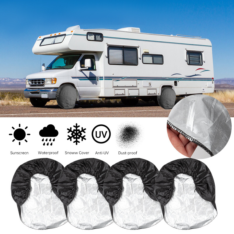 Car tire cover, RV camper tire protector, rainproof and sunproof spare tire cover, universal vehicle spare tire cover