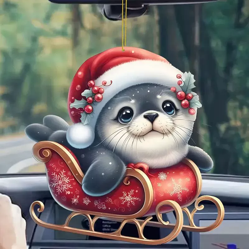 Рождественский новый милый тюлень подвеска трансграничный акриловой самолет внутри автомобиля зеркало заднего вида подвеска для дома подвеска