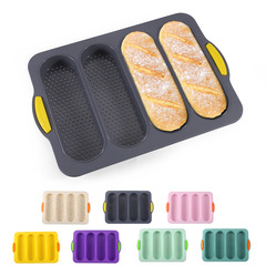 Food grade 4-slot baguette silicone mold non-stick baking pan bread oven cake mold baking tool