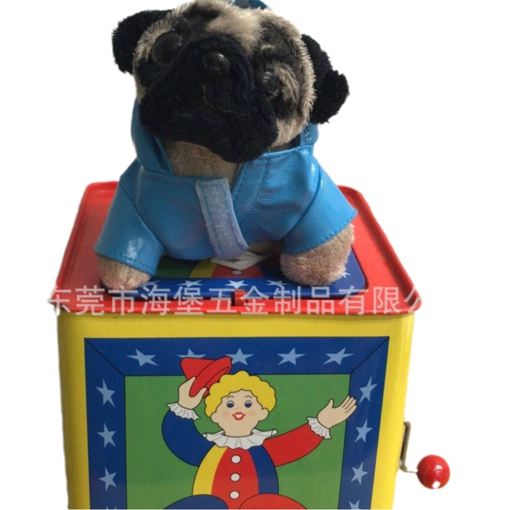 厂家直销Jack in the Box 手摇起跳音乐盒 , 毛公仔八音盒