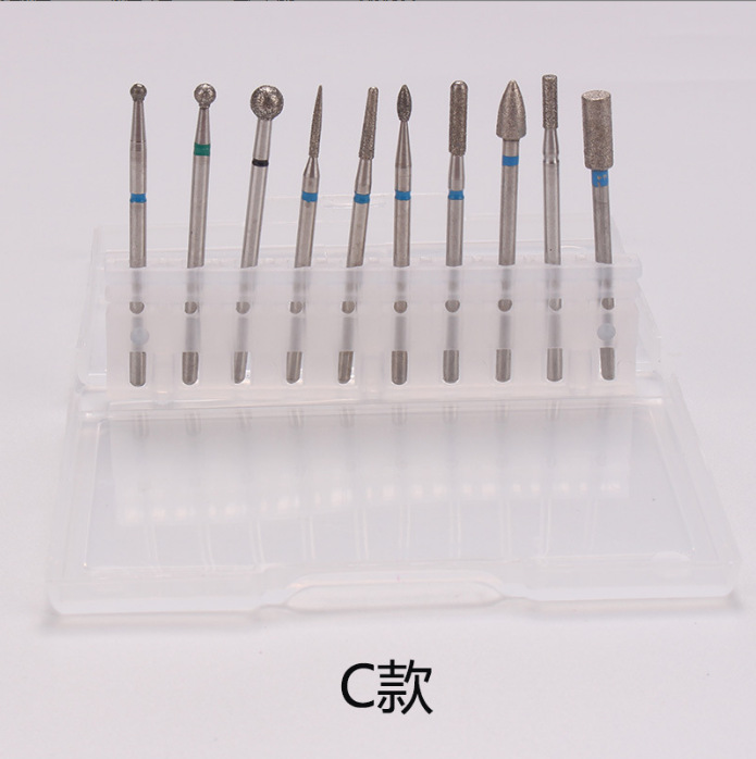 Juego de cabezales de pulido de diamante de acero de tungsteno para manicura transfronteriza, cepillo de cabezal de pulido para eliminar la piel muerta y herramientas de pulido para una superficie lisa.