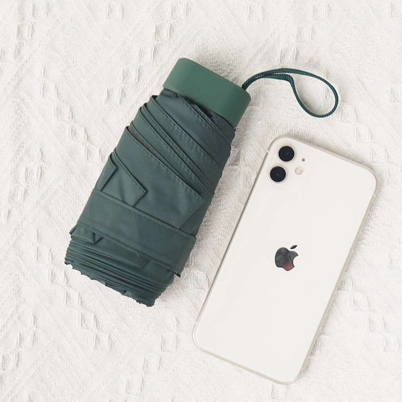 Luz natural de vinilo ligera con paraguas portátiles de protección solar UV lluvia cápsula de doble propósito con paraguas de seis plegadas