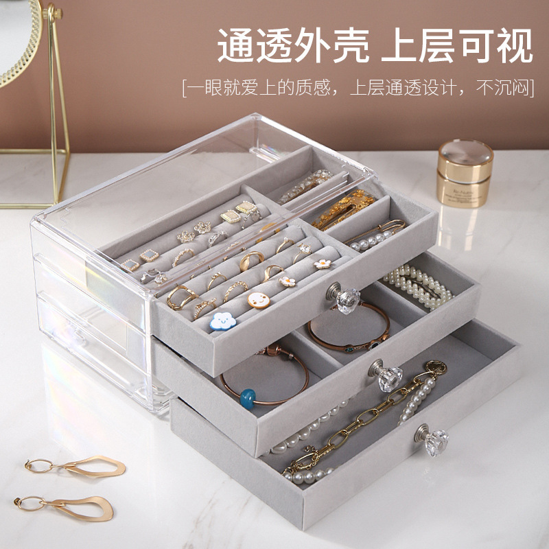 ハイエンドの絶妙なポータブル大容量イヤリング、イヤリング、リング、ジュエリーブレスレット、ハンドジュエリー収納ボックス|undefined