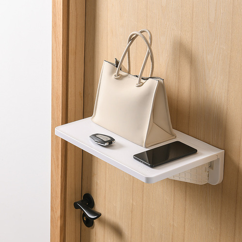 Kitchen wall storage one-word partition wall-mounted foldable storage rack without punching bathroom wall storage board