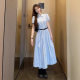 Blue Striped Elegant dress Women's Summer New Arrival French Style Shirt Dress High-Feeling Super Good-Looking Slimming Long Dress