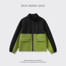 断码清仓大童春秋帅气外套撞色拼接童装男童宽松外穿上衣现货批发