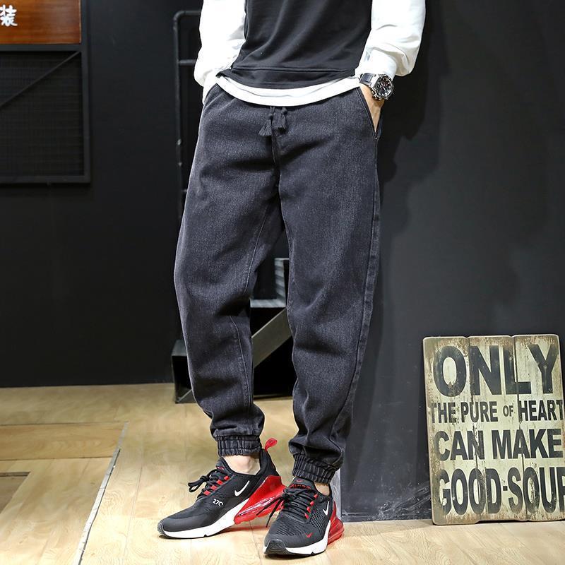 Spring and Summer New Arrival Leg Pants Men's Trendy Brand Loose Men's All-match Fashion Trendy Cone Denim Casual Haren Pants Spring and Summer New Arrival Leg Pants Men's Trendy Brand Loose Men's All-match Fashion Trendy Cone Denim Casual Haren Pants
