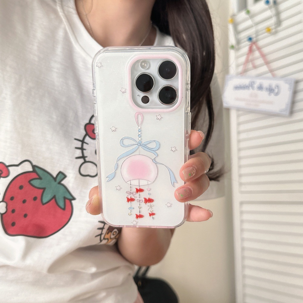 Wind Chime Little Goldfish Adecuado para Apple 15ProMax Funda para teléfono móvil 16Pro nicho 14/13 Colgante 16PM Pareja 14