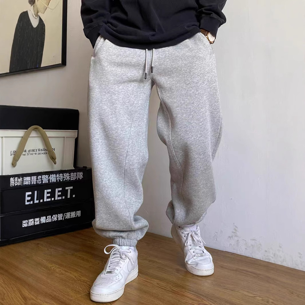 2024 nuevo peso pesado 400g pantalones de guardia para hombres Europa y Estados Unidos marca de moda transfronteriza anillo pantalones deportivos casuales de cintura alta pantalones versátiles