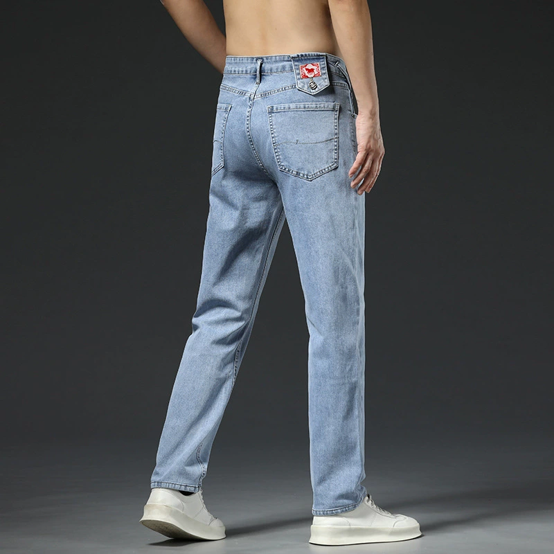 Мужские джинсы 2025, новые летние модные универсальные широкие брюки, свободные повседневные джинсы