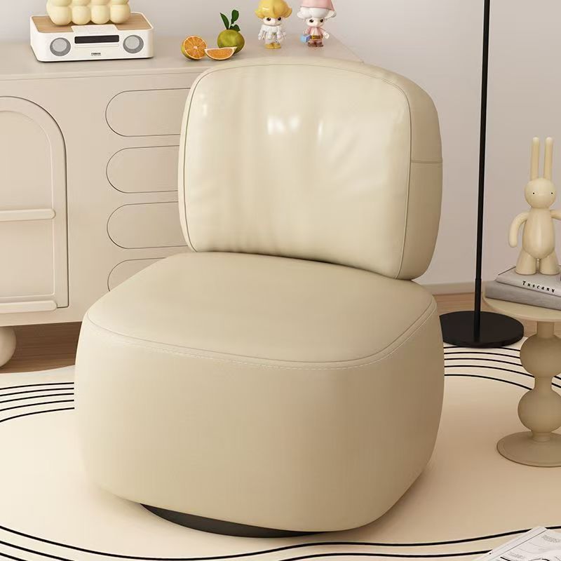 Single Sofa Chair Cream Style Lazy Sofa Backrest Small Chair Living Room Balcony Leisure Chair Comfortable Swivel Seat