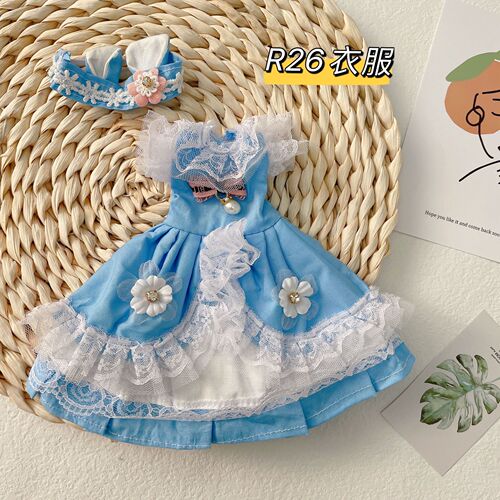 bjd6 points baby clothes sweet palace style dress skirt cute 30cm fat body doll lolita clothes