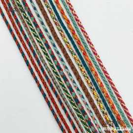 编织绳三花线藏式手搓棉线四股编织线流苏绳穿珠线五彩绳混麦太保