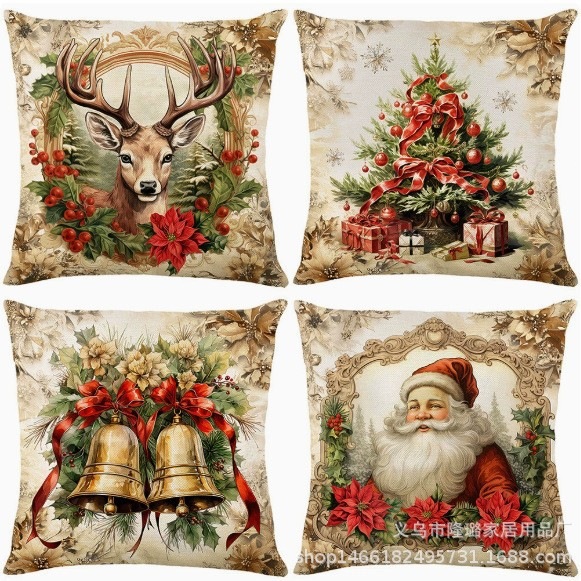 Navidad almohada cubierta de decoración para el hogar almohada de la sala de estar sofá cojín cubierta de dormitorio almohada de cabeza fábrica al por mayor