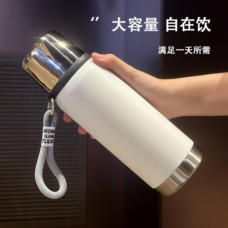 新款不锈钢保温杯轻奢高级感户外便携提绳水杯长效保温高端杯子|undefined