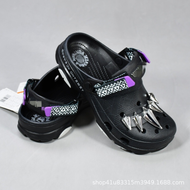 26 Years of New Marvel Collaboration with Trin Black Panther Studded Clogs, Non-Slip Beach Clogs for Adults 208031 26 Years of New Marvel Collaboration with Trin Black Panther Studded Clogs, Non-Slip Beach Clogs for Adults 208031