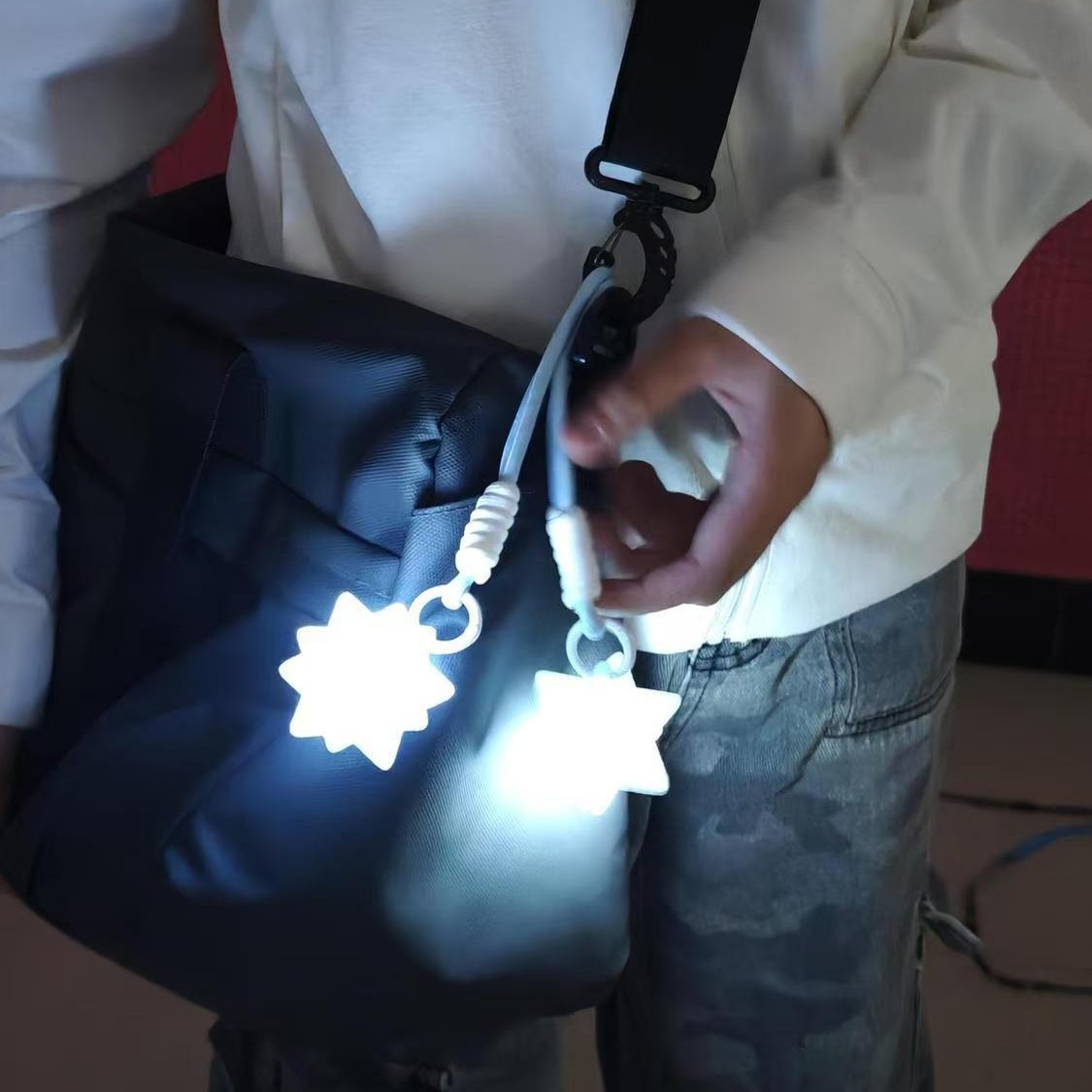 3D 프린팅 LED 별 키링 가방 장식 스트랩 열쇠고리