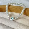 S029-Sea Blue Imitation Pearl Bracelet #SZ400