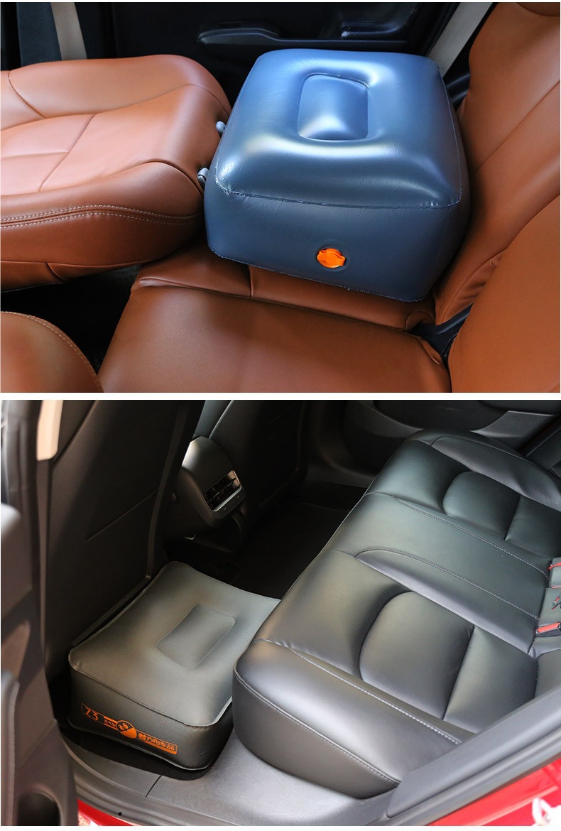 Car inflatable mattress for the front seats, inflatable cushion to increase height, converts the car into a bed for sleeping in the car, with leveling feature