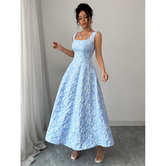 スポット外国貿易アマゾン独立ステーションクロスボーダーヨーロッパとアメリカの服夏の新しい女性のテクスチャ生地ウエストエレガント