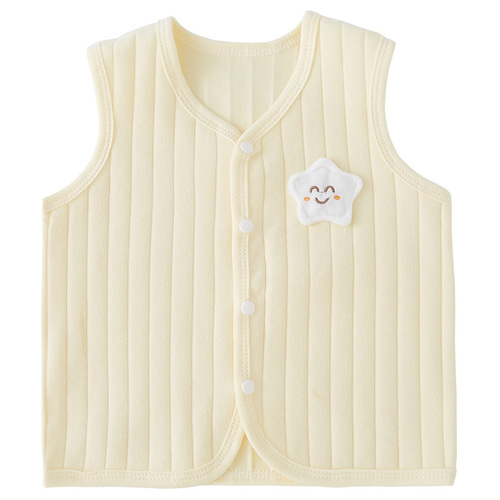 Infant vest children pure cotton spring and autumn outerwear baby thin newborn jacket boys small pony jacket girls backless top