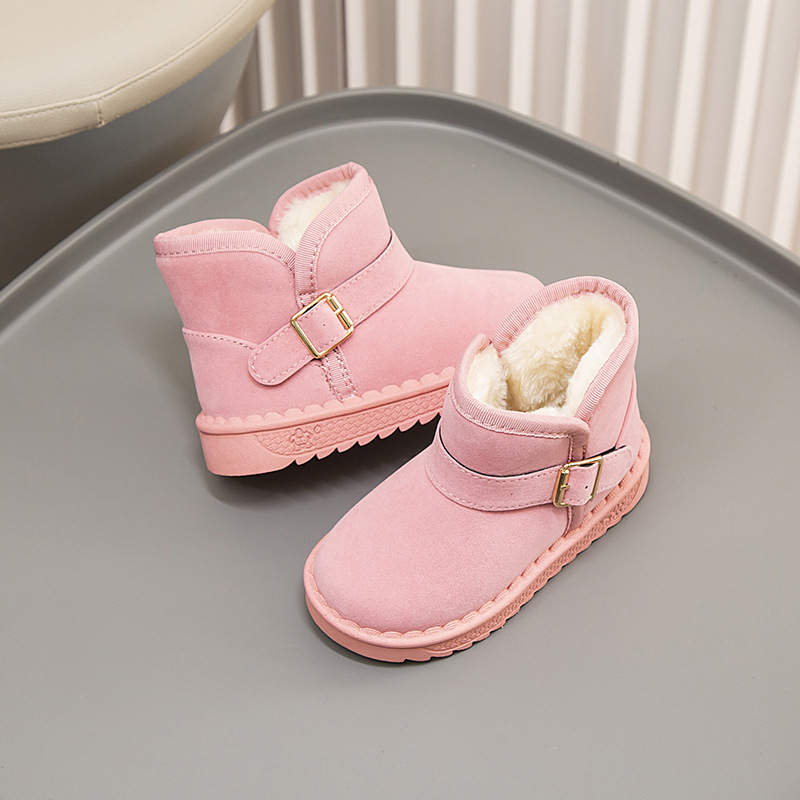 Bottes d'hiver pour filles et garçons 2024 pour enfants, chaussures en coton épais et pelucheux pour bébés_voghion.com