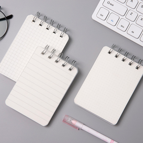 A7 flip-up coil transparent frosted PP cover 160 pages thickened blank horizontal line pocket notebook note book