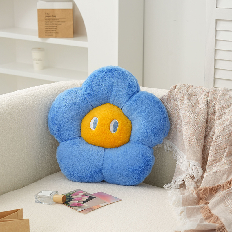 Dopamine flower pillow-blue and yellow