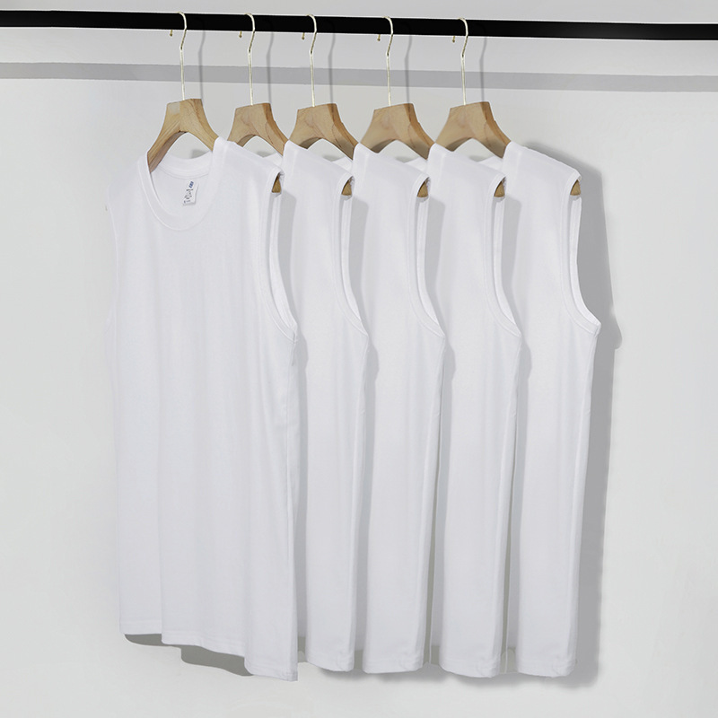 重ポンド240グラム純綿カン肩ベスト男性純色ノースリーブtシャツメーカー直販卸売り代理|undefined