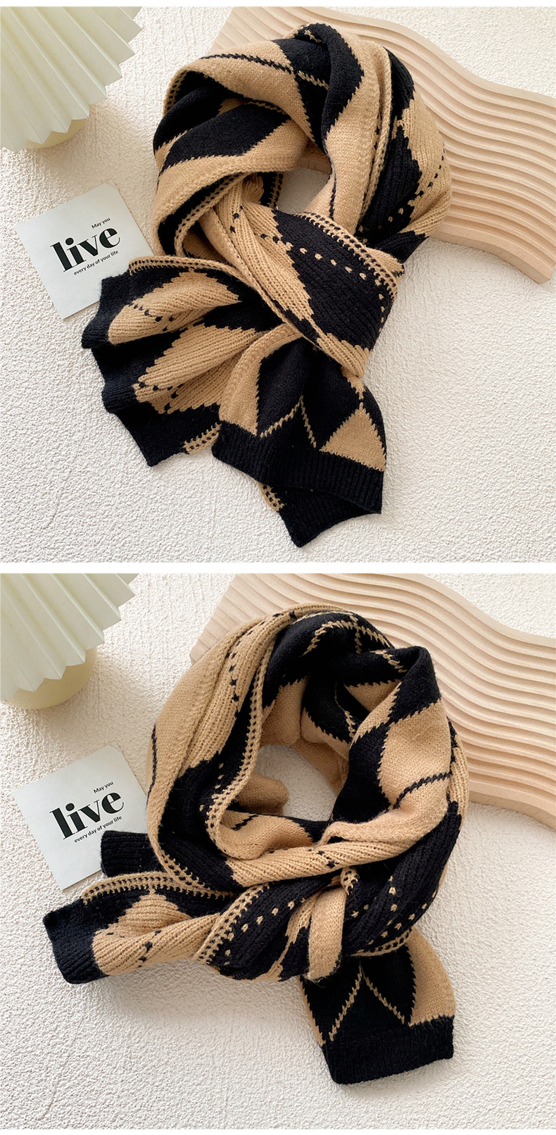 New Knitted Scarf Winter Korean Version Thickened Long Strip Warmth Student Korean Version Fashion Trend Bib display picture 10