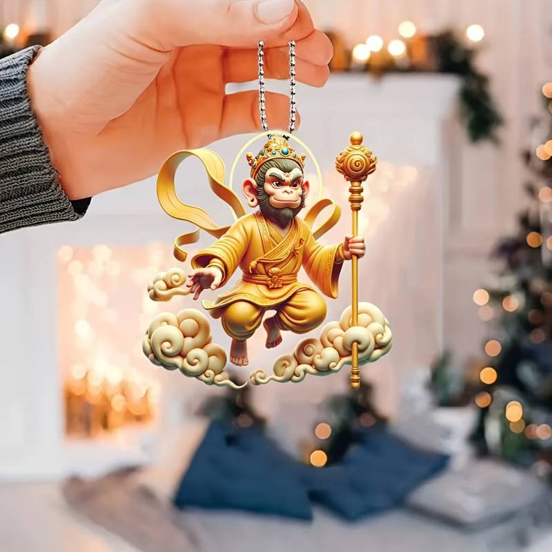 Cuento de hadas de dibujos animados creativo Sun Wukong colgante acrílico plano transfronterizo automóvil retrovisor colgante decoración del dormitorio