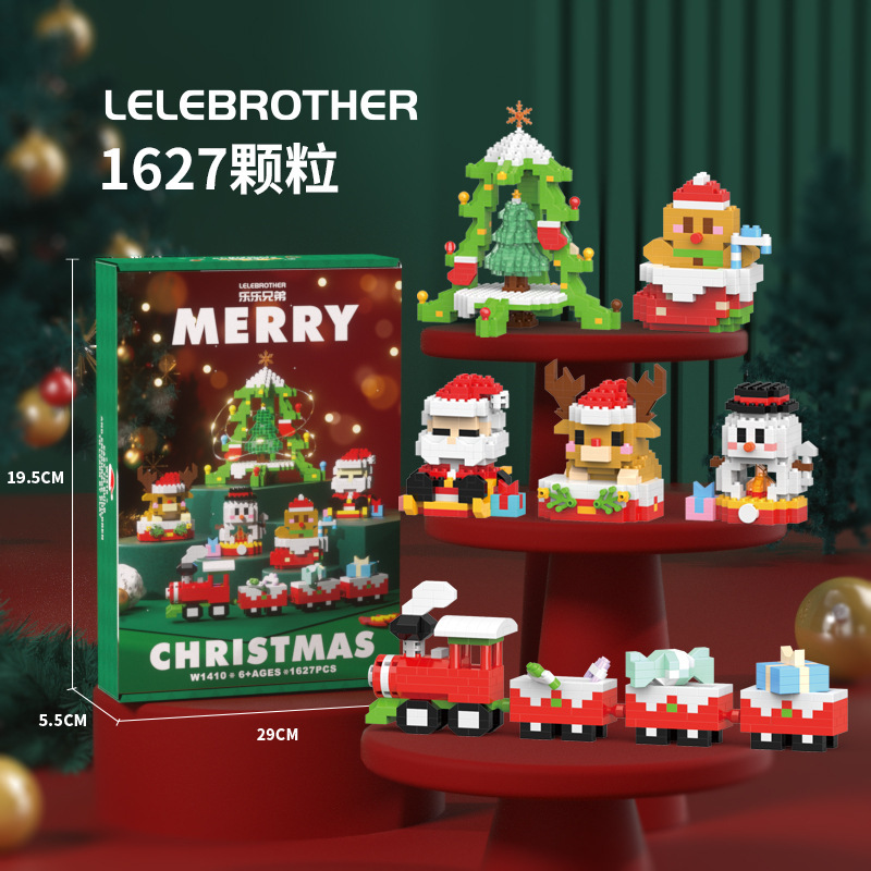 1401 árbol de Navidad para el anciano renos regalos de vacaciones de micropartículas de bloques de construcción ensamblaje juguetes al por mayor transfronterizos image 16