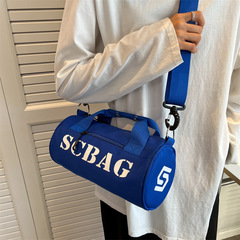 克萊因藍帆布包包女手提瑜伽運動健身包枕頭包旅行斜挎包單肩包