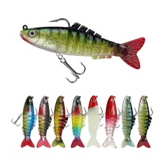 Factory Wholesale Sectioned Soft Plastic Baits with Double Hooks, Lead Core Lures for Outdoor Fishing