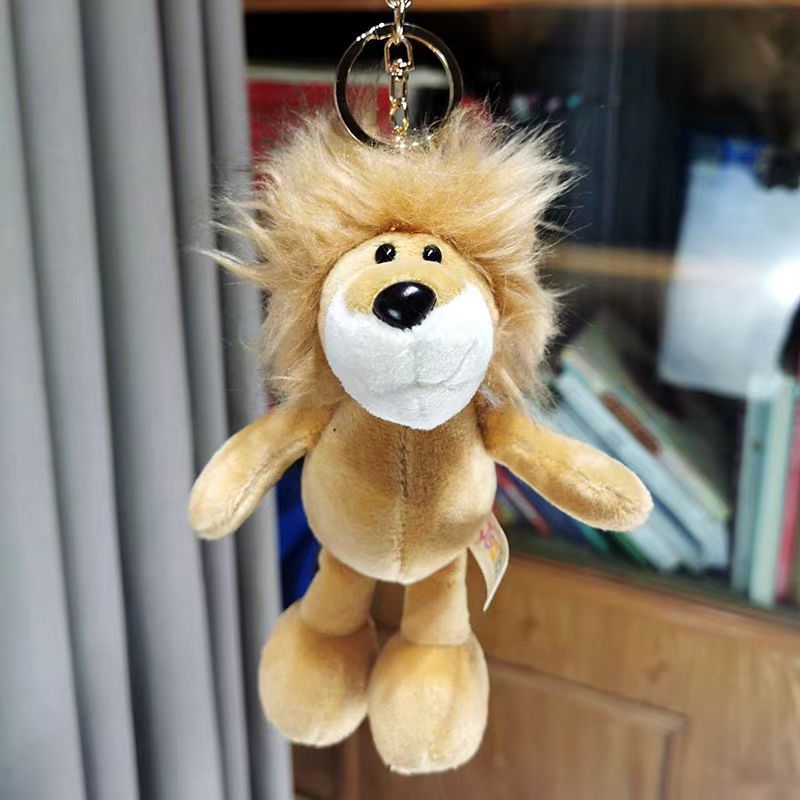 Nuevo transfronterizo jungla animal llavero elefante león colgante juguetes de peluche decoración bolsos llavero al por mayor