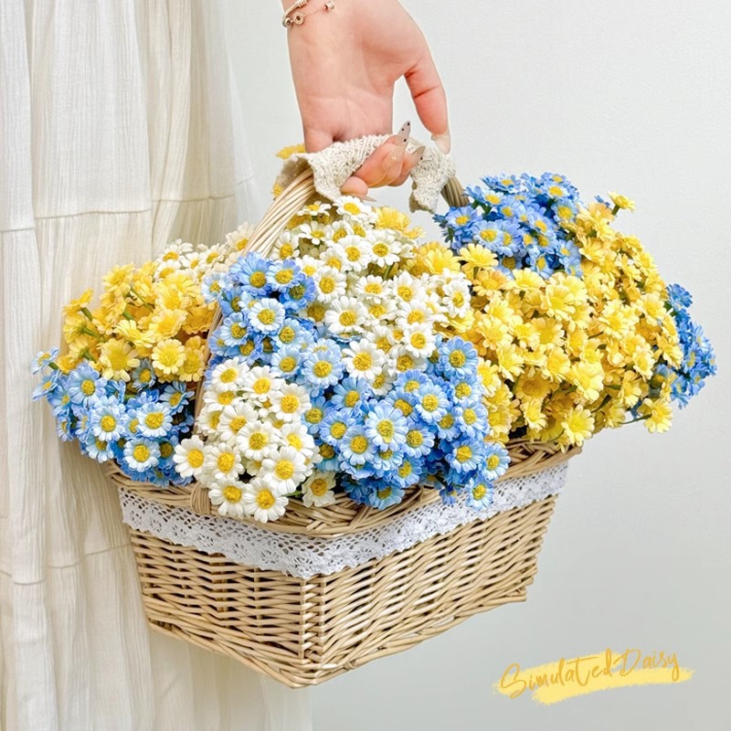 Flor artificial, sentido avanzado, manguito de manzanilla realista, pequeña margarita, flor falsa, sala de estar, decoración de la mesa, ramo, accesorios de fotografía