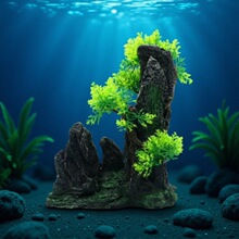 厂家批发水族箱盆景假山石水草装饰品鱼缸造景仿真山水树脂中国风
