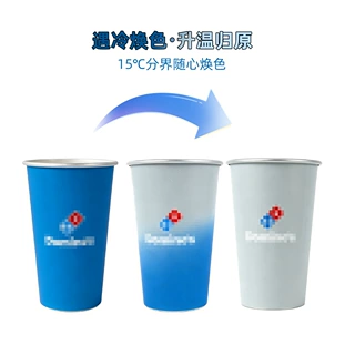 跨境爆款450ml卷边遇冷变色铝杯冷饮啤酒变色杯品牌礼品杯可定制