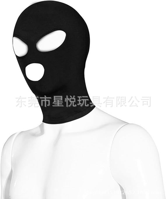 SM Erotic Hood Mask, Breathable Nylon Eye-Opening Design, Elastic Slip-On Adult Headgear — detail image 5
