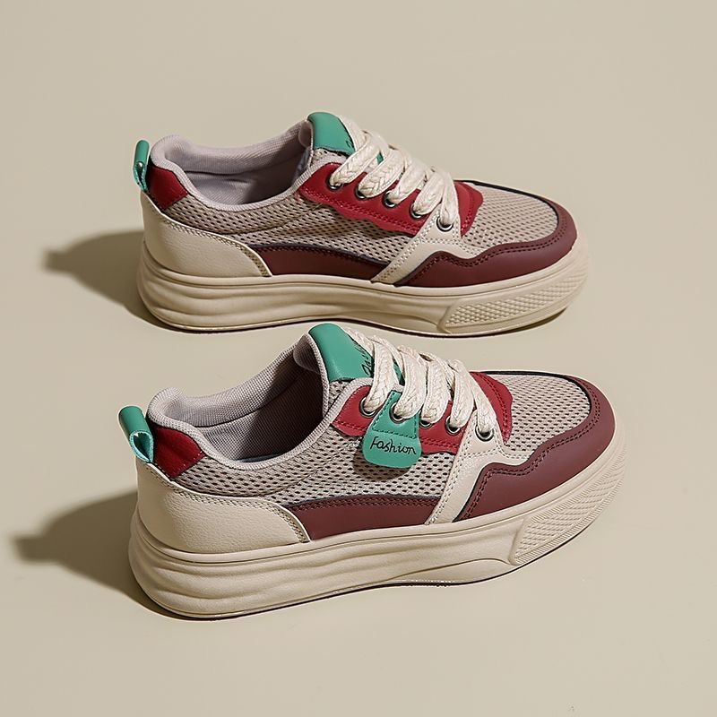 2025 zapatos de verano para mujer nuevos zapatos de lona transpirables para mujer, versión coreana de todo fósforo, plataforma deportiva y casual, zapatillas bajas, zapatos de moda