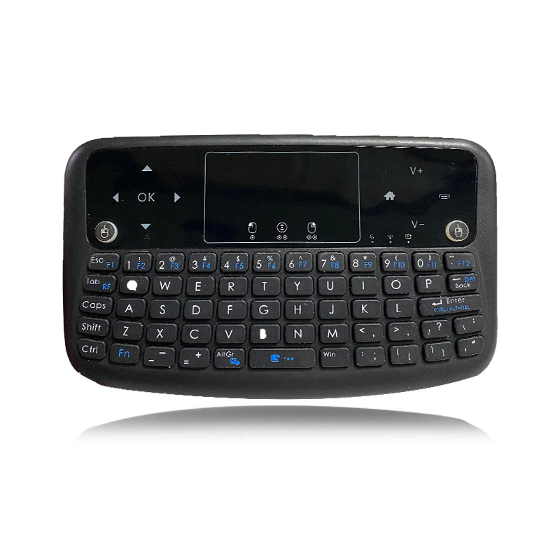 Mini teclado inalámbrico ardilla voladora aérea carga transfronteriza panel táctil plano teclado de control remoto retroiluminado de 7 colores