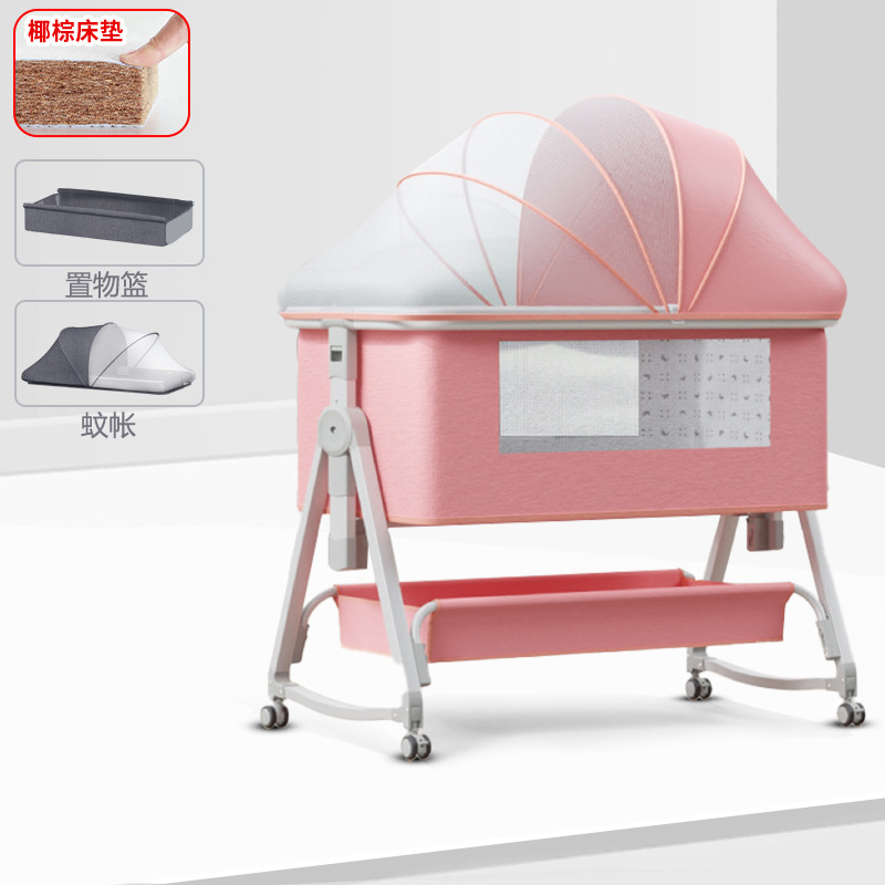 Cuna móvil Cuna portátil Cuna para bebé Cama plegable multifuncional bb Cama grande de costura para niños recién nacidos