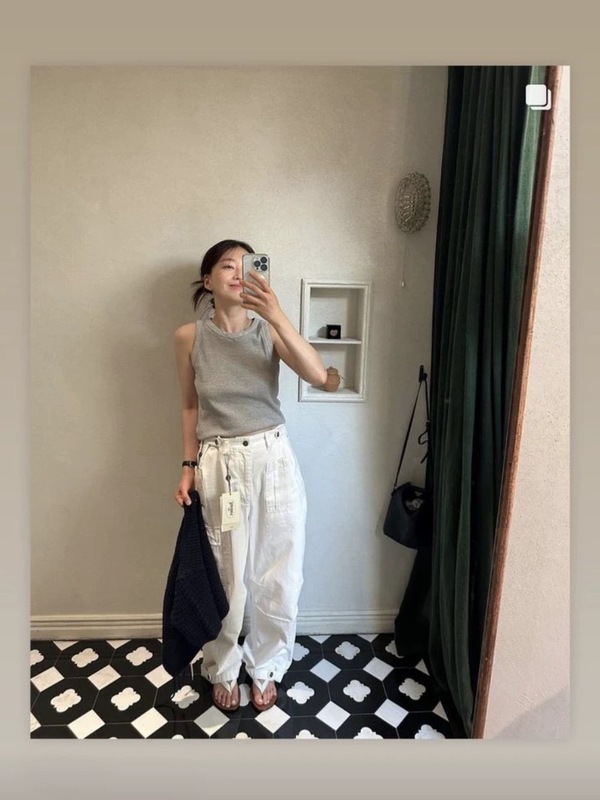 スポット韓国 TheBarnnet ワークウェア カジュアル パンツ コットン ストレート パンツ ガールズ ハイウエスト スリム マルチポケット|undefined