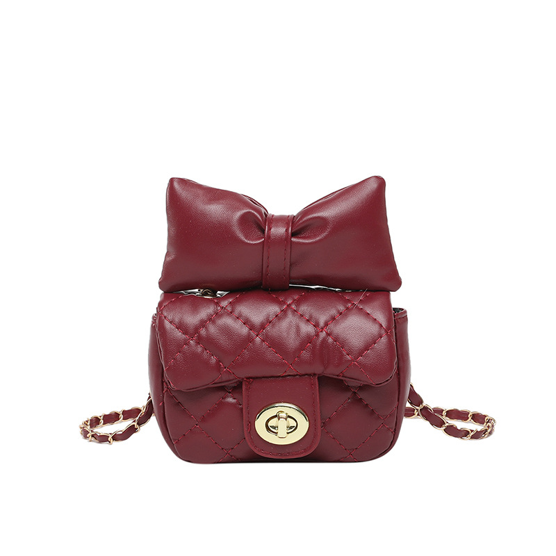 Bolsa de textura 2025 nueva moda extranjera cadena mochila primavera y verano nicho dulce arco mini bolso