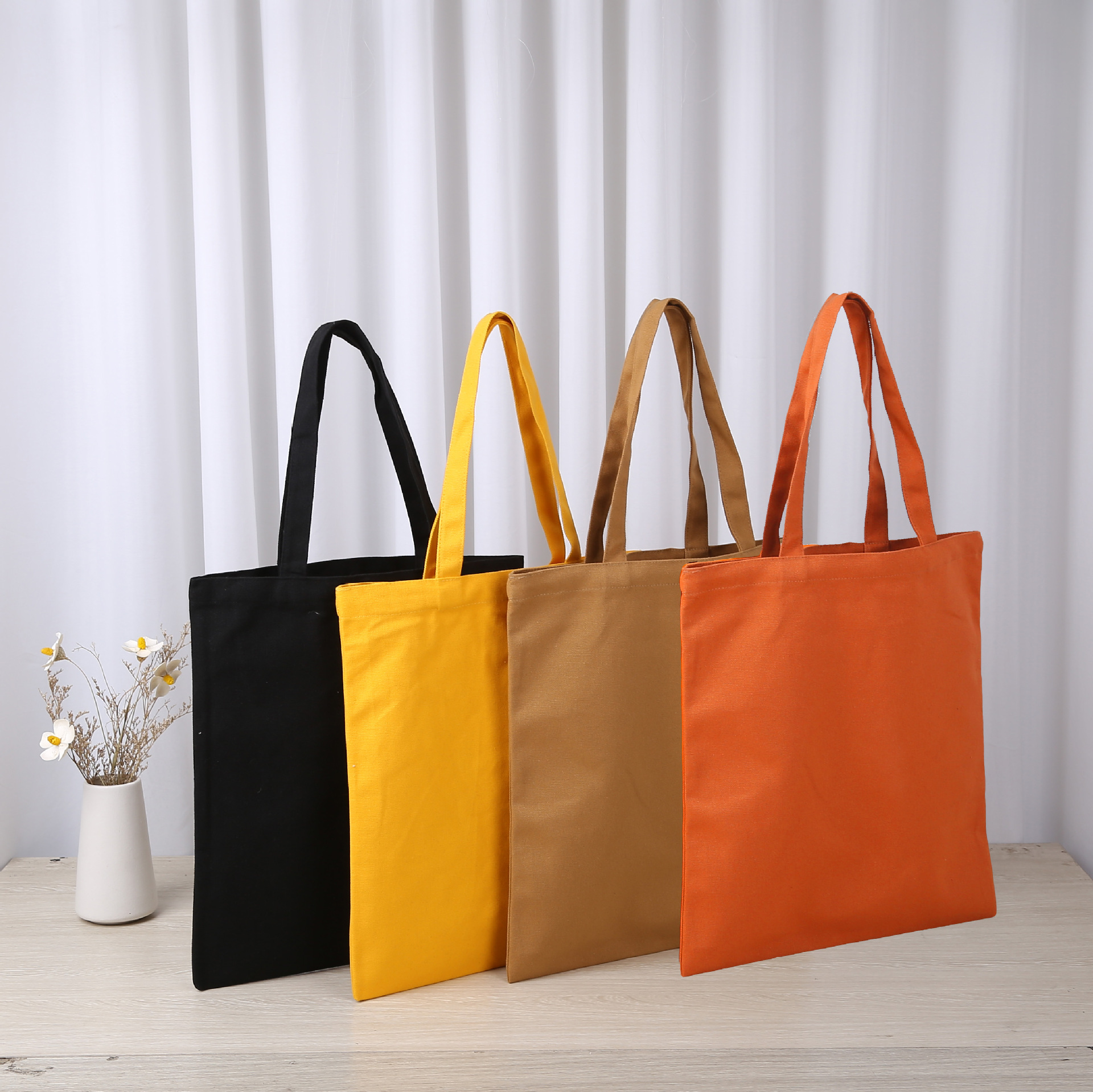 现货棉布彩色帆布袋学生手提包地摊供货培训班广告袋明星周边