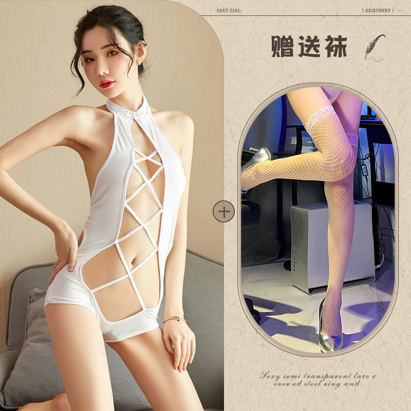 흰색 + 흰색 망사 스타킹