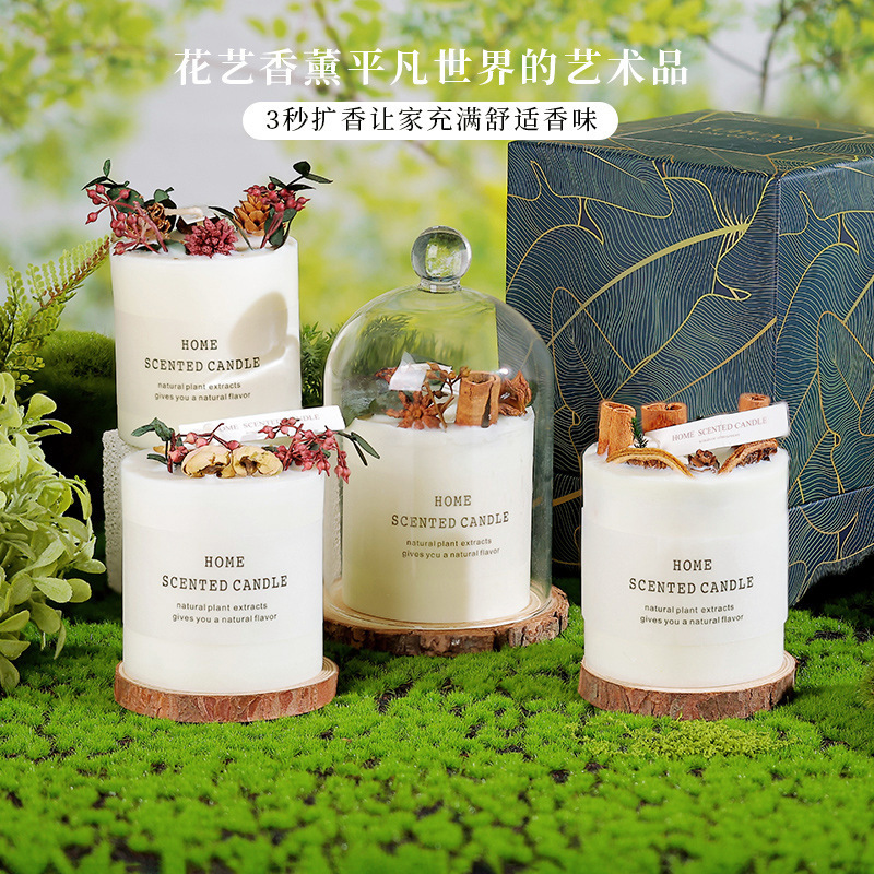严选大豆混合蜡花形香薰蜡烛森系小众香氛家用车载卧室摆件伴手礼|undefined