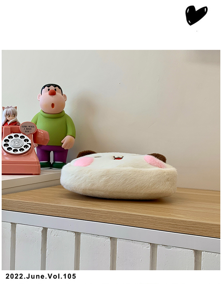 Korean version cute plush bear single-shoulder bag 2024 New style soft and sweet girl toy bag coin purse single-shoulder crossbody bag undefined