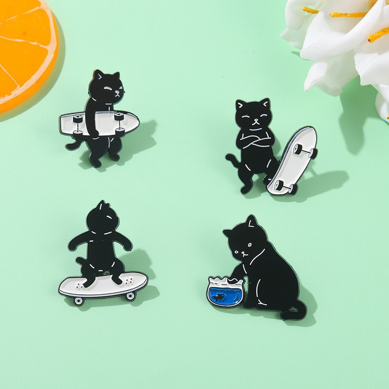 Cartoon Style Cat Alloy Stoving Varnish Brooches display picture 6