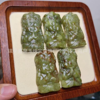 仿和田供应链天然新疆仿和田且末糖料老料玉石龙头吊坠挂件工艺品